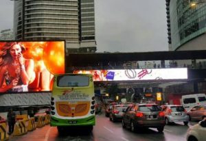 Outdoor LED display on the pedestrian bridge @ Pavilion KL