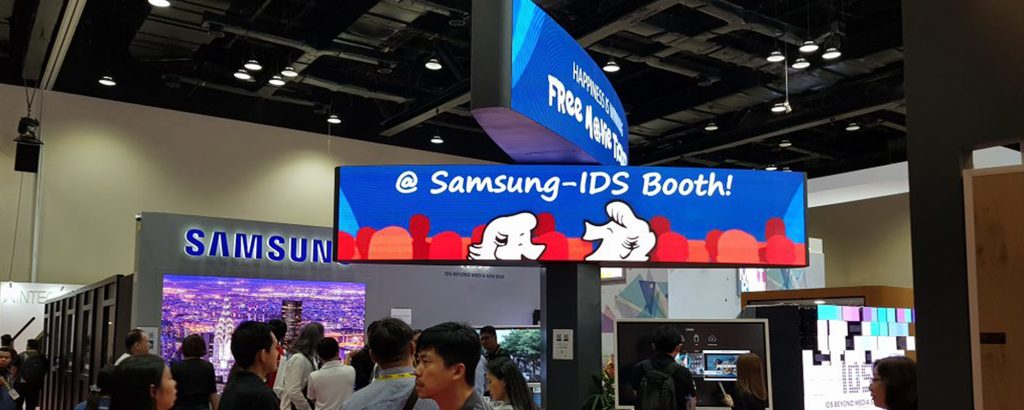 Samsung digital signage display at exhibition