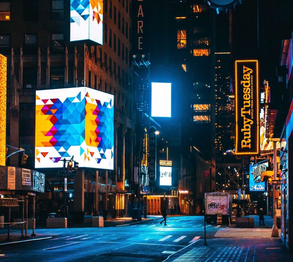 Outdoor LED Display in urban setting