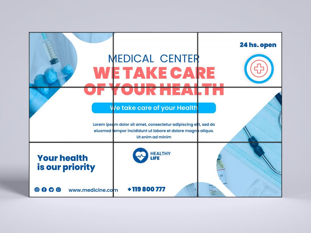 digital display and digital signage application example for the medical industry