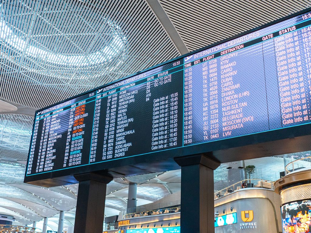 digital signage example for transportation industry